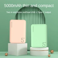 Candy Color Lightweight Power Bank 5000mAh Portable Charger FAST Charging Poverbank for Apple IPhone Huawei Samsung Xiaomi