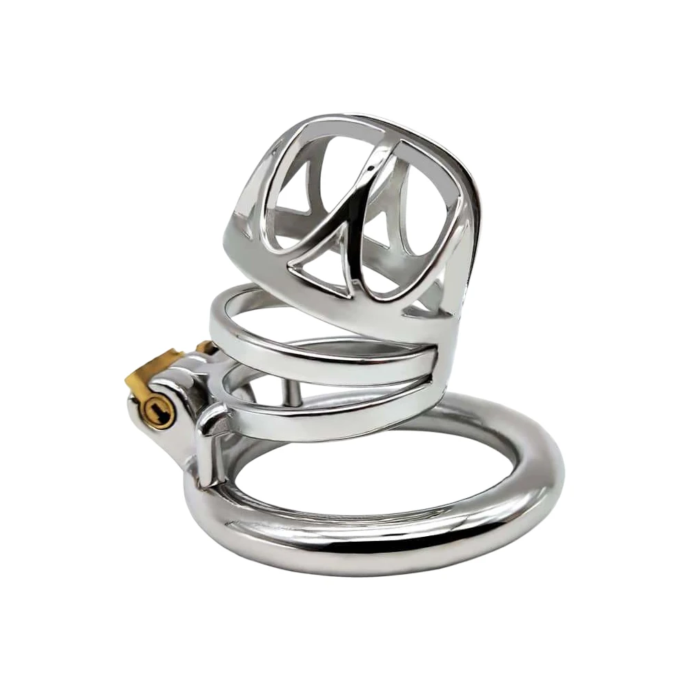 FRRK Full Hollow Stainless Steel Male Chastity Cage Cock Lock Penis Rings 정조대 Abstinence Restrain Device Sex Toys Femboys 18 - view 6