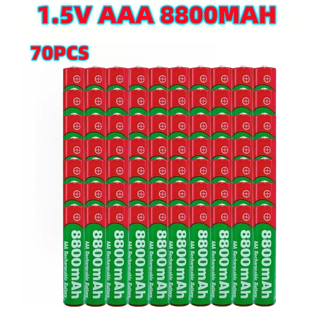 

NEW 70PCS 8800mAh Rechargeable Battery AAA 1.5 V AAA Battery NI-Mh Alkalinity Battery for Clocks Mice Computers Toys So on