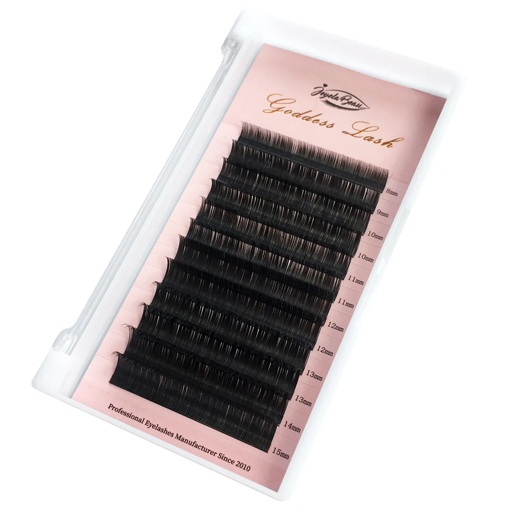 Goddess Flat Ellipse Eyelash Split Tips Matte Gray Black Color Super Soft Gentle Natural Eyelash Extension Flat Shape Lashes