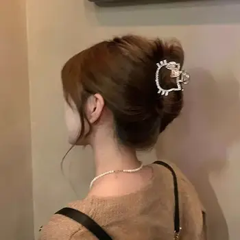 三麗鷗Hello Kitty金屬水鑽抓夾爪夾甜美小貓迷你抓夾女孩髮飾頭飾 10 最佳銷售 三麗鷗爪夾 - №9