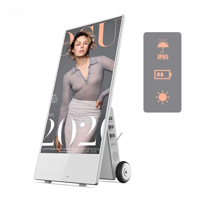 

Outdoor Waterproof Standalone Foldable Portable Advertising Touch Battery Powered Digital Signage Lcd Poster Screen Display