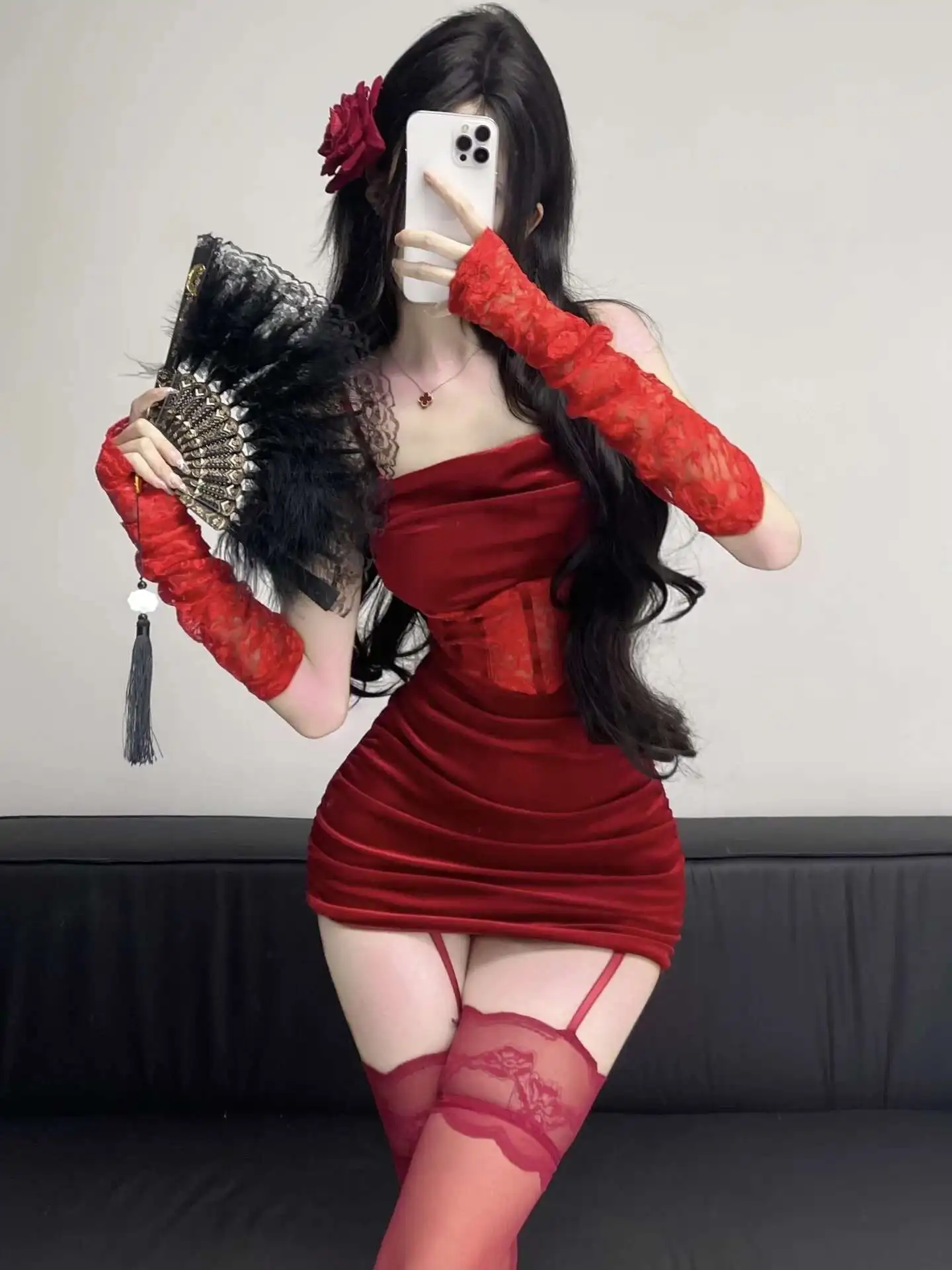 Mode 2025, Neue Sexy Square Neck Backless Sling Kleid frauen Spitze Spleißen Cinching Taille Schlank Wrap Hüfte Rot Kurzes Kleid