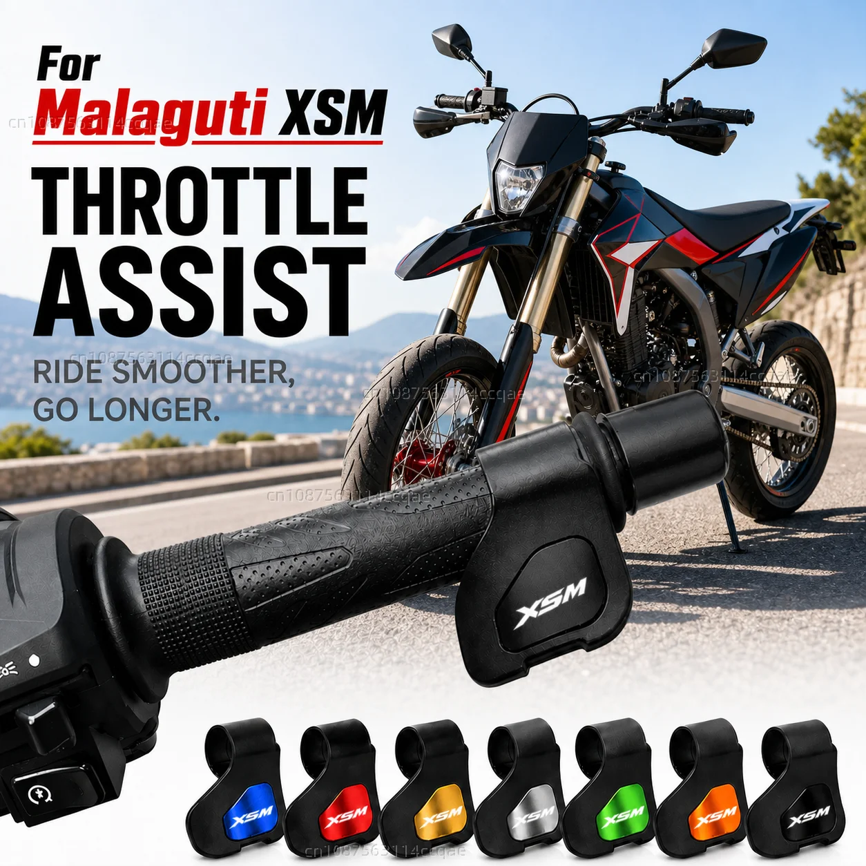 For Malaguti XSM 2008-2024 Motorcycle Throttle Assistant Clip Labor Saver Acceleration Labor-saving Auxiliary Handle Grip CNC