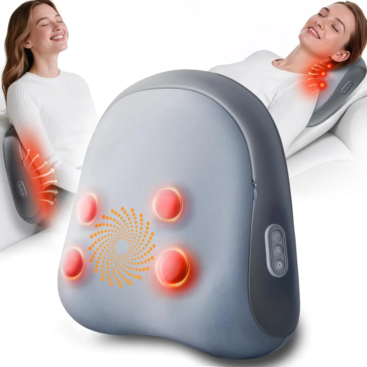 

Heated Shiatsu Back and Neck Massager with Deep Kneading, Corded for Full Body Relaxation