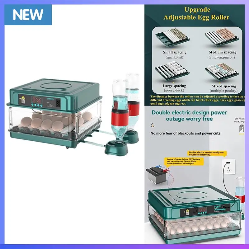 

A60P Automatic Intelligent Hatching Machine Automatic Egg Incubator 15 Eggs With Turner Candler Temperature Control