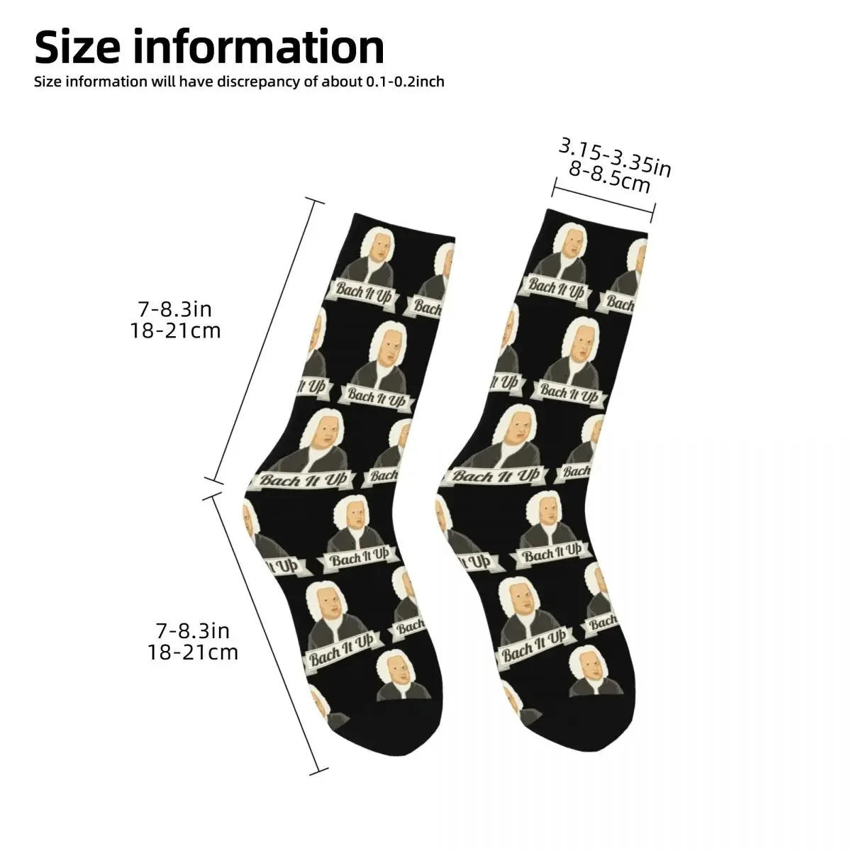 Divertente Bach It Up Johann Sebastian Bach composition Print Socks Harajuku calze assorbenti per il sudore calze lunghe per tutte le stagioni accessori