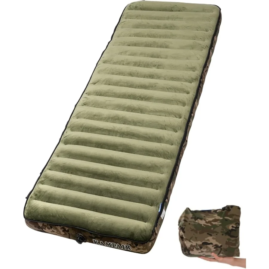 

Надувной спальный коврик для кемпинга, очень толстый одинарный надувной матрас 4,75, с мягким бархатным верхом, можно стирать в машине, семейный легкий вес