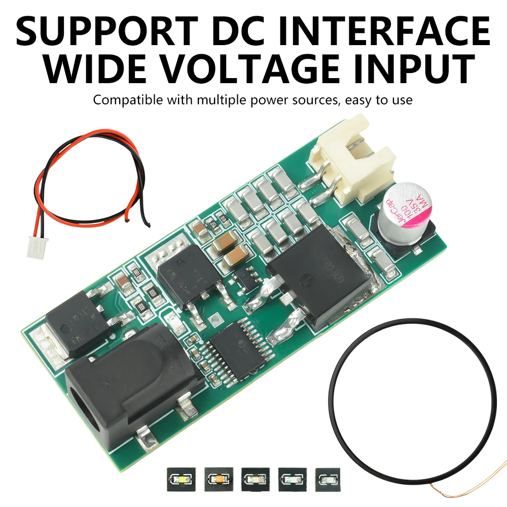 Wireless Contactless Power Supply LED DIY Kit DC 8-24V Induction Driver Module Random Color LED Beads for DIY Project