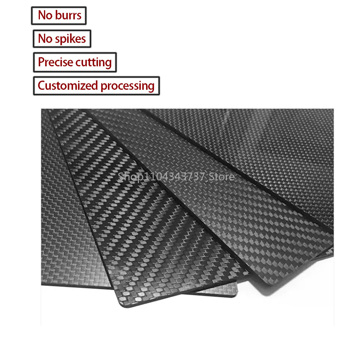 Matte Flat Surface Carbon Plate Panel Sheets THK=0.2/0.4/0.5/0.6/0.8 -10mm High Composite Hardess Material Carbon Fiber Board