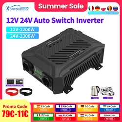 DATOU BOSS Inverter a onda sinusoidale pura 12v 24v 1200w 2300w Supporto a due tensioni DC AC Inverter da 12v a 220v Potenza di picco UE 4000W