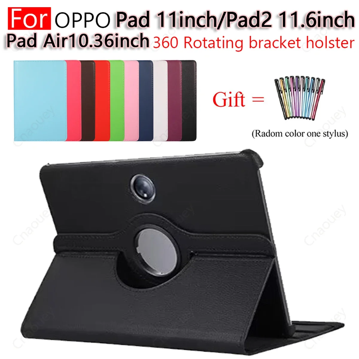 Case Voor Oppo Pad Air10.36 Inch Case 360 Roterende Pu Lederen Stand Case Voor Oppo Pad 11Inch Pad2 11.6Inch Auto Sleep/Wake Coque