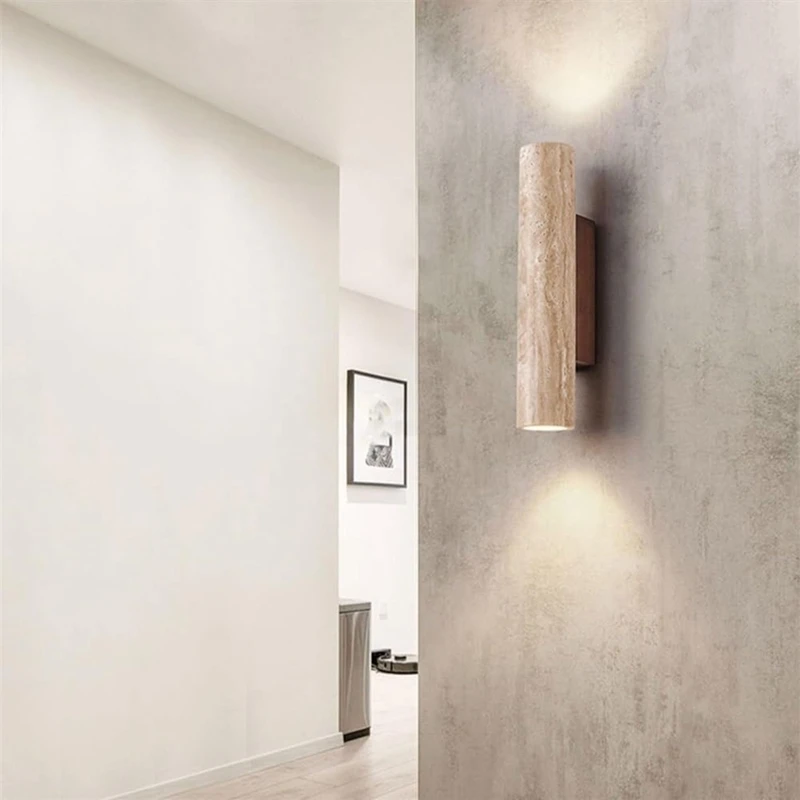 

LED Wall Light Modern Simple Natural Yellow Travertine Wall Light HOT SALE