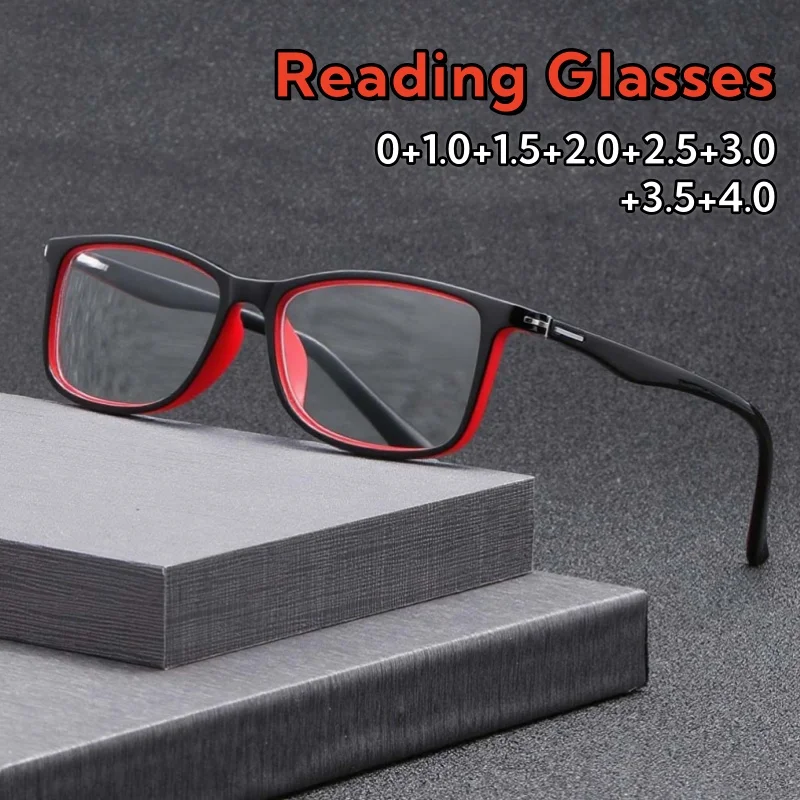 

Classic Square Full Frame Reading Glasses Ultra Light Versatile Clear Lens Unisex Anti-Blue Light Far Sight Eyeglasses 0 TO +4.0