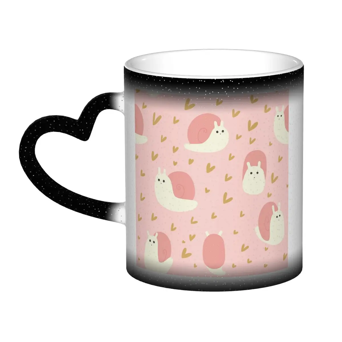 Cute Snail And Heart Pattern Mug Funny Ceramic Coffee Cups Tea Mugs Milk Cup Drinkware Gifts for Woman Man