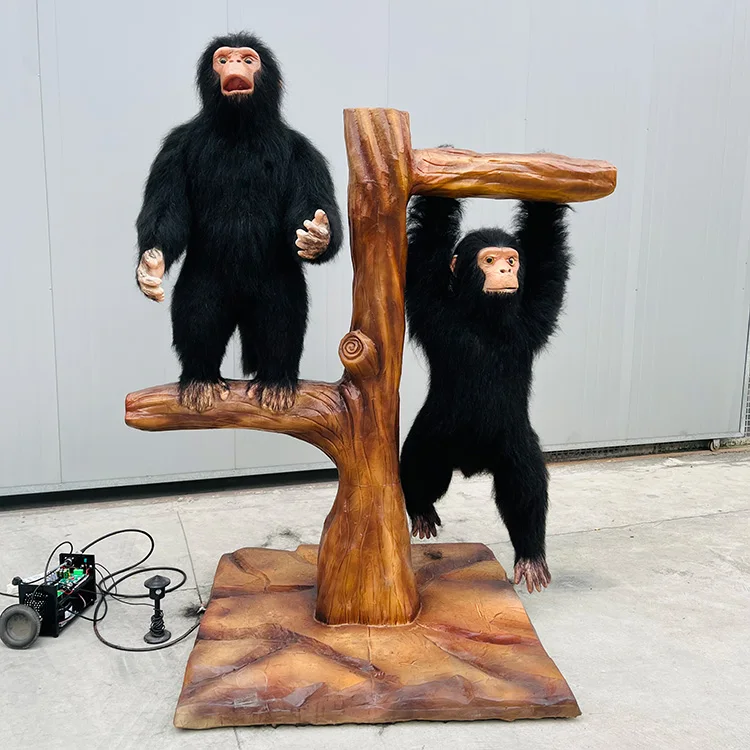 High Quality Life Size Realistic Animatronic Gorilla Sculpture Public Outdoor Indoor Use for School Zoo Park