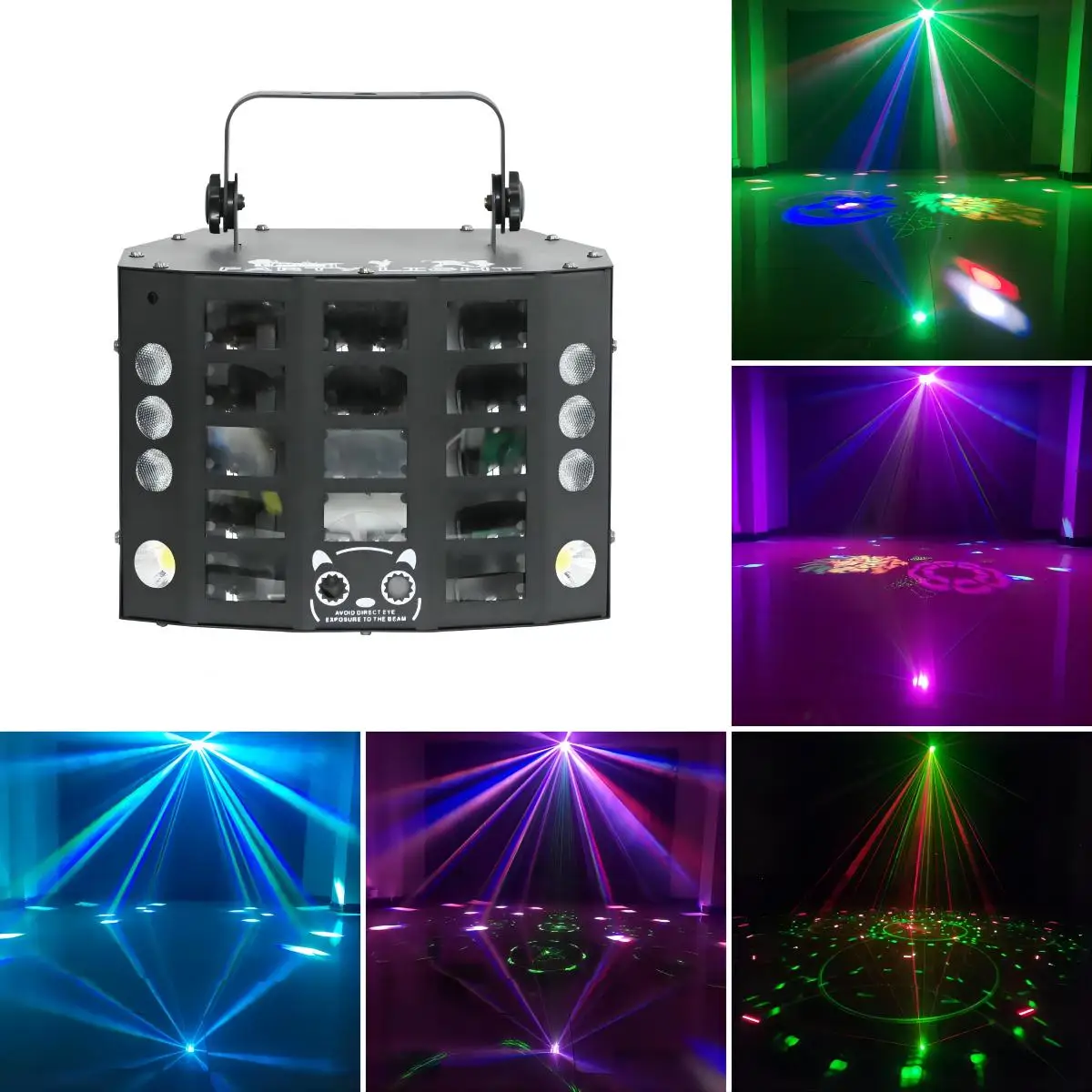 Fireions Butterfly Light 200W Stage Light Laser Pattern Rendering Strobe 5-in-1 Effect Light DMX512 House Party Disco Bar DJ