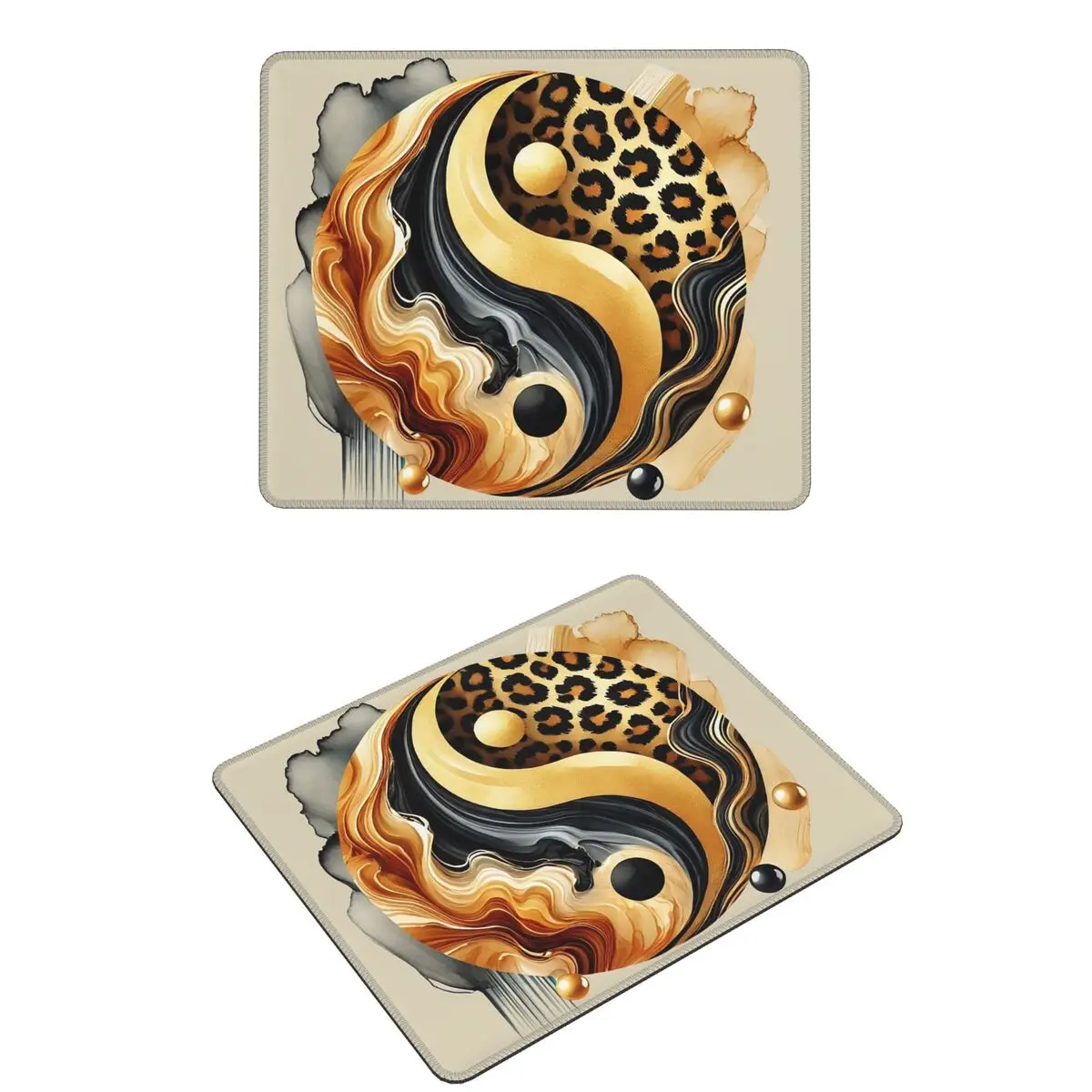 แผ่นรองเมาส์ลายเสือดาวหยินหยาง ดีไซน์หรูหราสีทองลายหินอ่อน แผ่นรองเมาส์สำหรับคอมพิวเตอร์ แผ่นรองคีย์บอร์ด แผ่นรองเมาส์สำหรับเกมเมอร์ แผ่นรองโต๊ะแล็ปท็อป แผ่นรองโต๊ะทำงาน