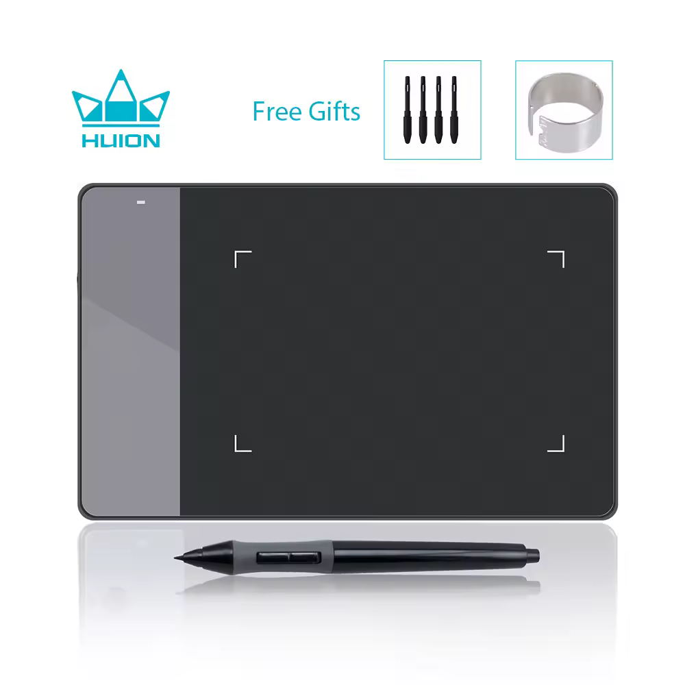 HUION 420 mesa digilitalizadora 4x2 Polegada Mini Desenho Tablet Assinatura Pad com Digital Stylus Reposição Nibs para Artista Iniciante