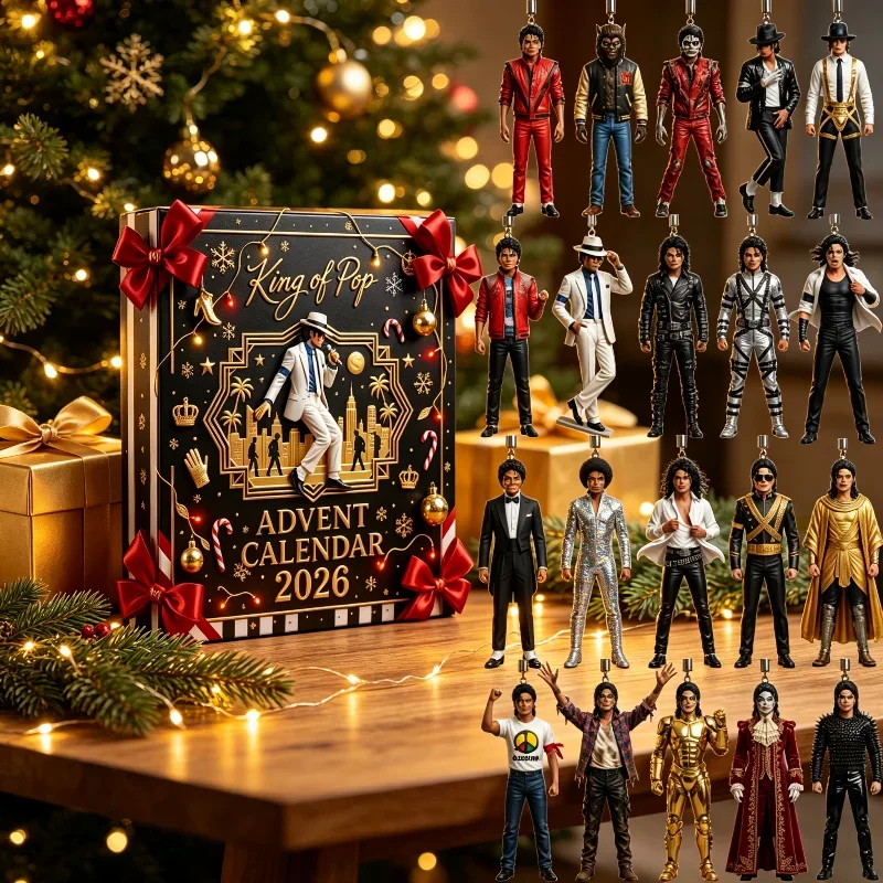 2026 Weihnachts-Adventskalender Michael Jackson Legend 24-Tage-Countdown Mini-Figuren Ornamente Sammlerstück Geschenk für Musikfans – Detail 5