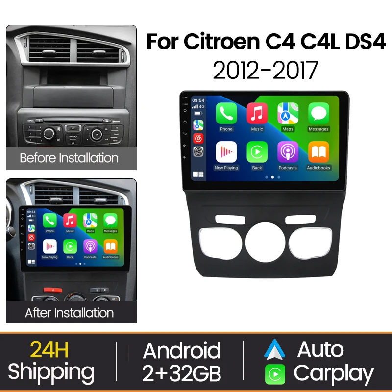 

Автомобильная магнитола MEKEDE на базе Android для Citroen C4 C4L DS4 2012-2017, беспроводная автомобильная магнитола с Carplay, GPS-навигацией, BT, WIFI