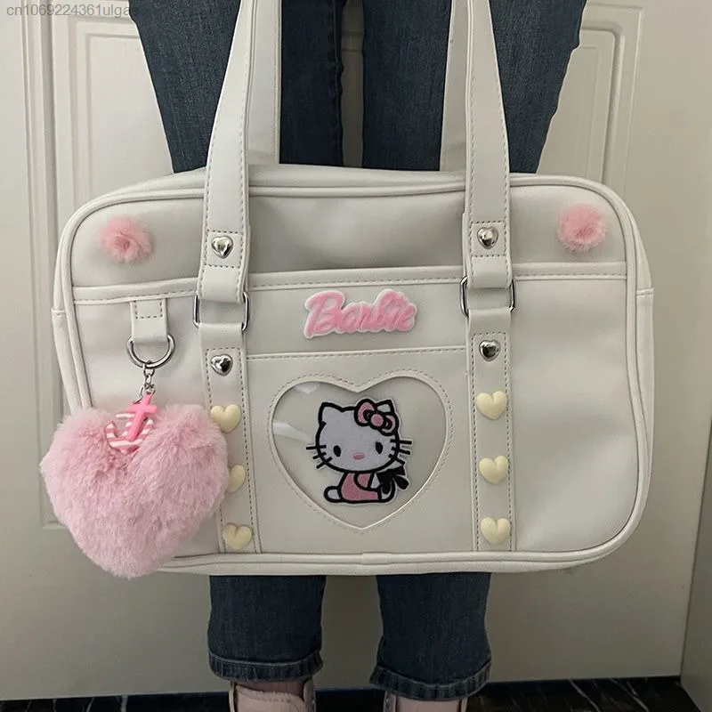 Sanrio Hello Kitty JK Loli bolso de hombro suave para chica Y2K bolso de viaje picante para chica bolso de moda informal versátil para estudiantes