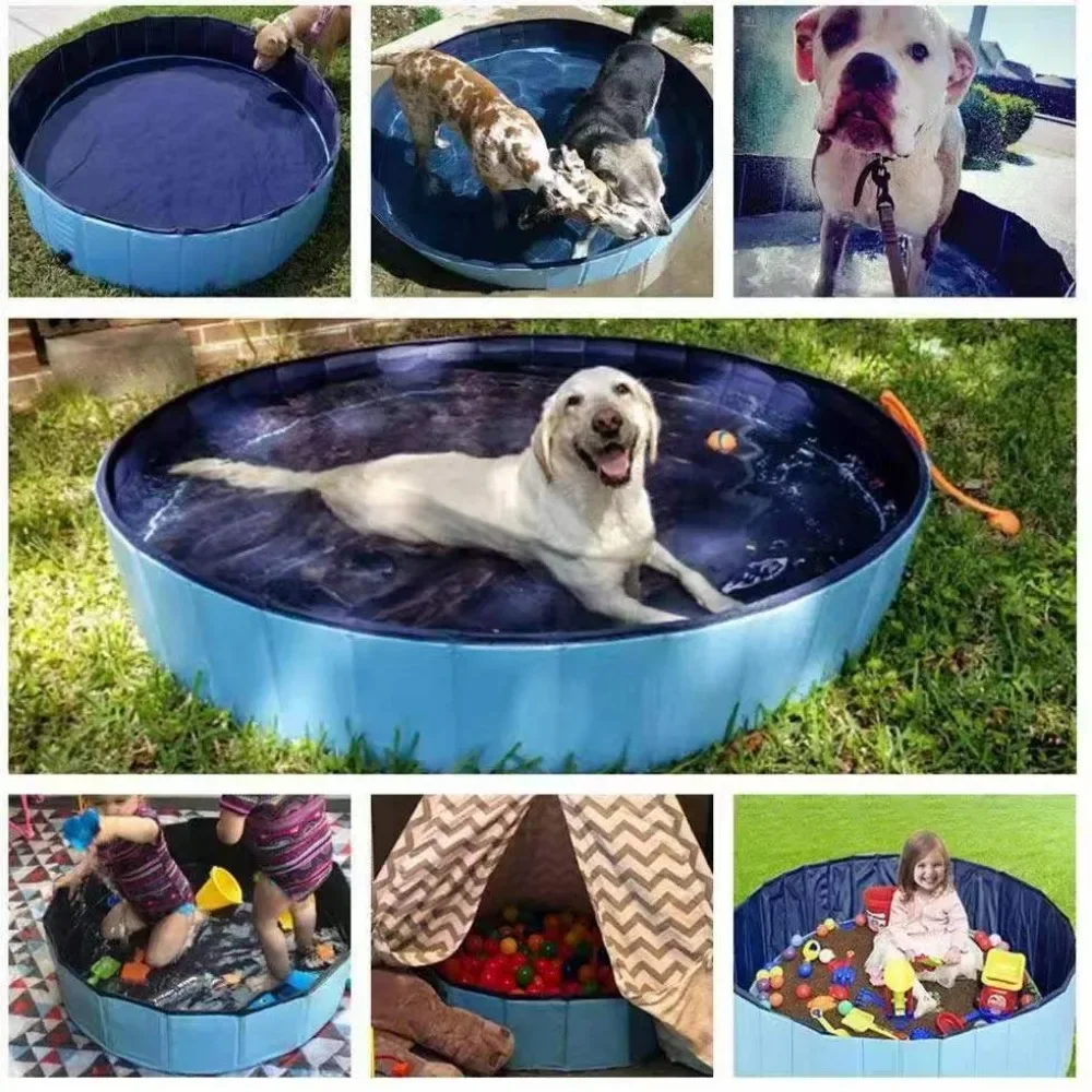 1 Pc Large/small Dog Mobile Folding Pool Piscina Swimming Pool Cat Sand Pool Cleaning Supplies Baseny Pvc Pet Bath Basin