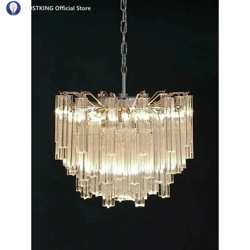 إيطاليا تصميم التدرج الأزرق الزجاج LED قلادة مصباح ضوء غرفة المعيشة المنزلي مصباح ثريا تركب بالسقف تركيبة إضاءة خمر بريق #3