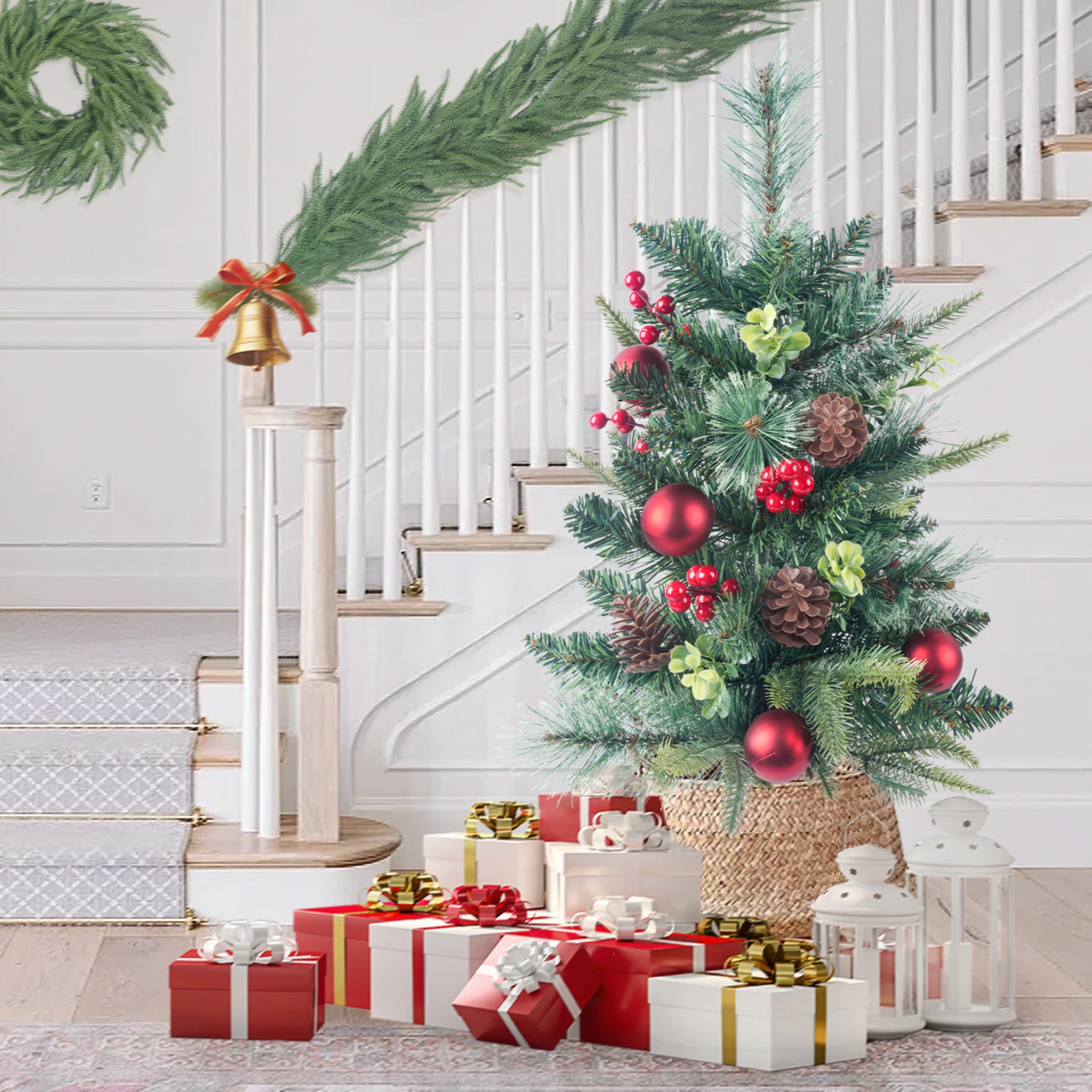 

Uflower 30inch Christmas Tree with Pinecone Home Room Party Outdoor Garden Decorations Artificial Xmas Tree 2025 New Year Gift