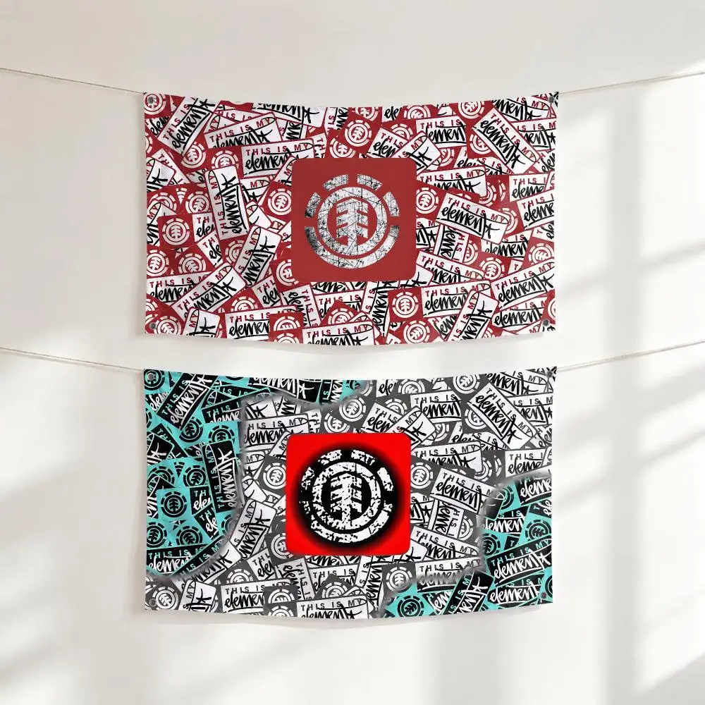Fashion Logo E-Element Skateboards Flags Outdoor Garden Flag Banner Decorative Yard for Home Patio Lawn Seasonal Holiday Party