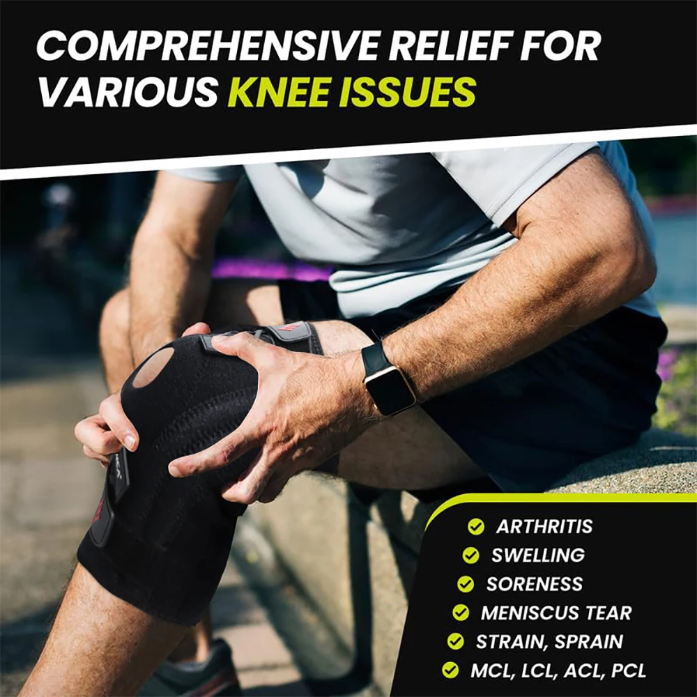 NEENCA Knee Brace Support with Gel Pads & Side Stabilizers for Pain Relief Adjustable for Meniscus Tear Arthritis ACL MCL