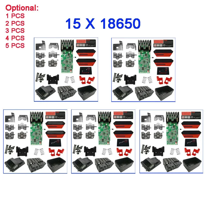 Li-ion Battery Plastic Case PCB Charging Protection Circuit Board Shell Box For Milwaukee 18V 9.0Ah Housings Sticker Label