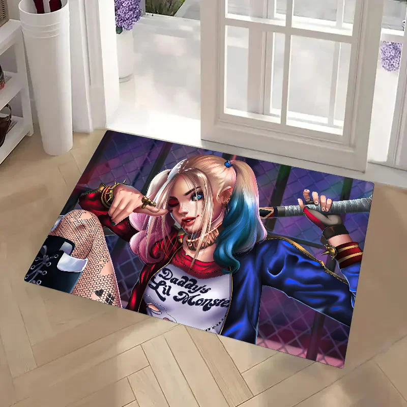 1pc Harley Quinn Joker Wink Absorbent Mats Anti-Slip Mats Home Decor Supplies Carpets Home Kitchen Floor Mats