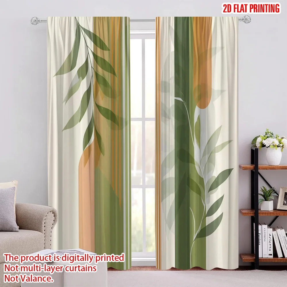 

2pcs Curtains Bohemian Machine Washable Polyester Without Electricity Spring Use for Classroom Office