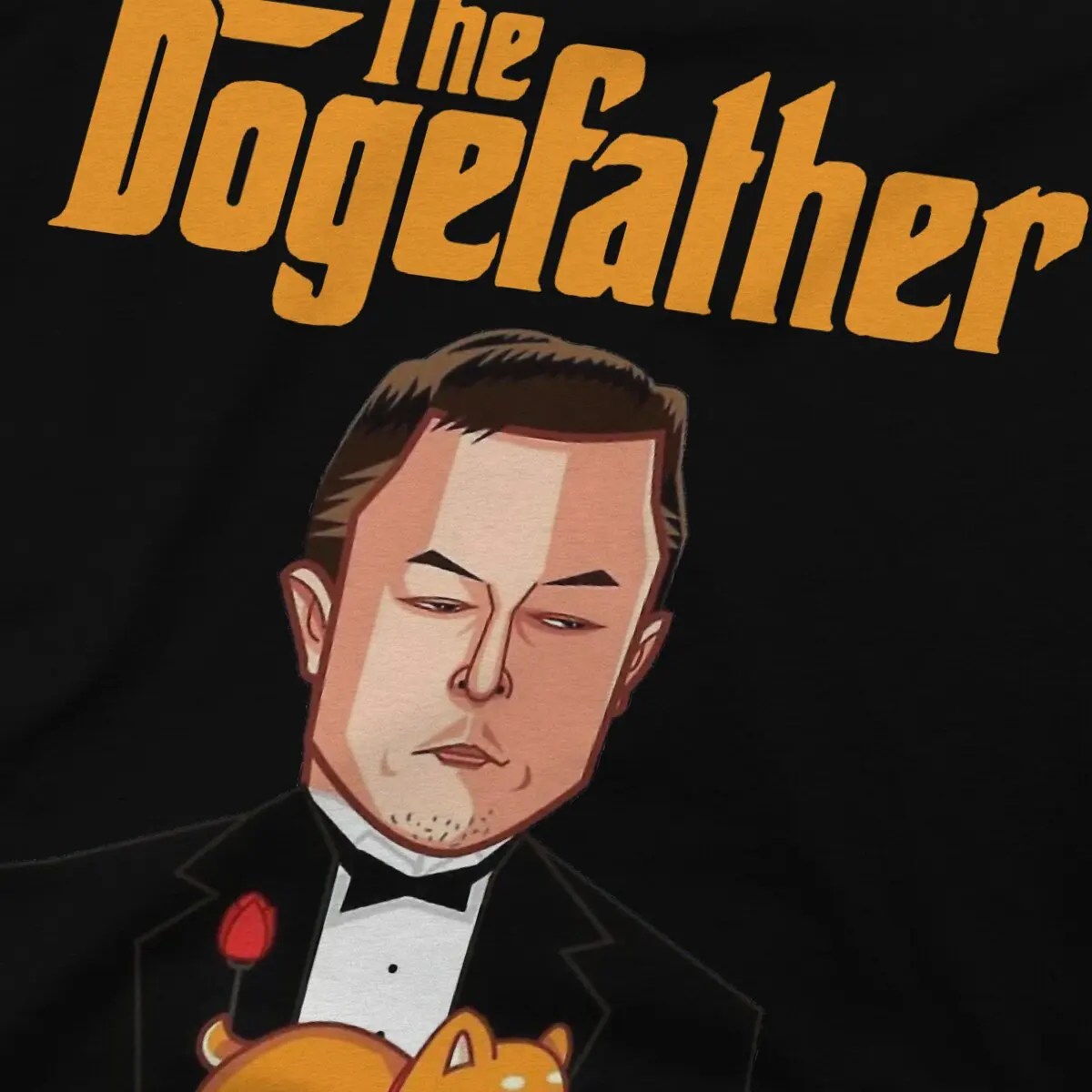 The DogeFather Elon Musk Men TShirt Shiba Inu Crypto Coin O Neck Tops Polyester T Shirt Humor Birthday Gifts