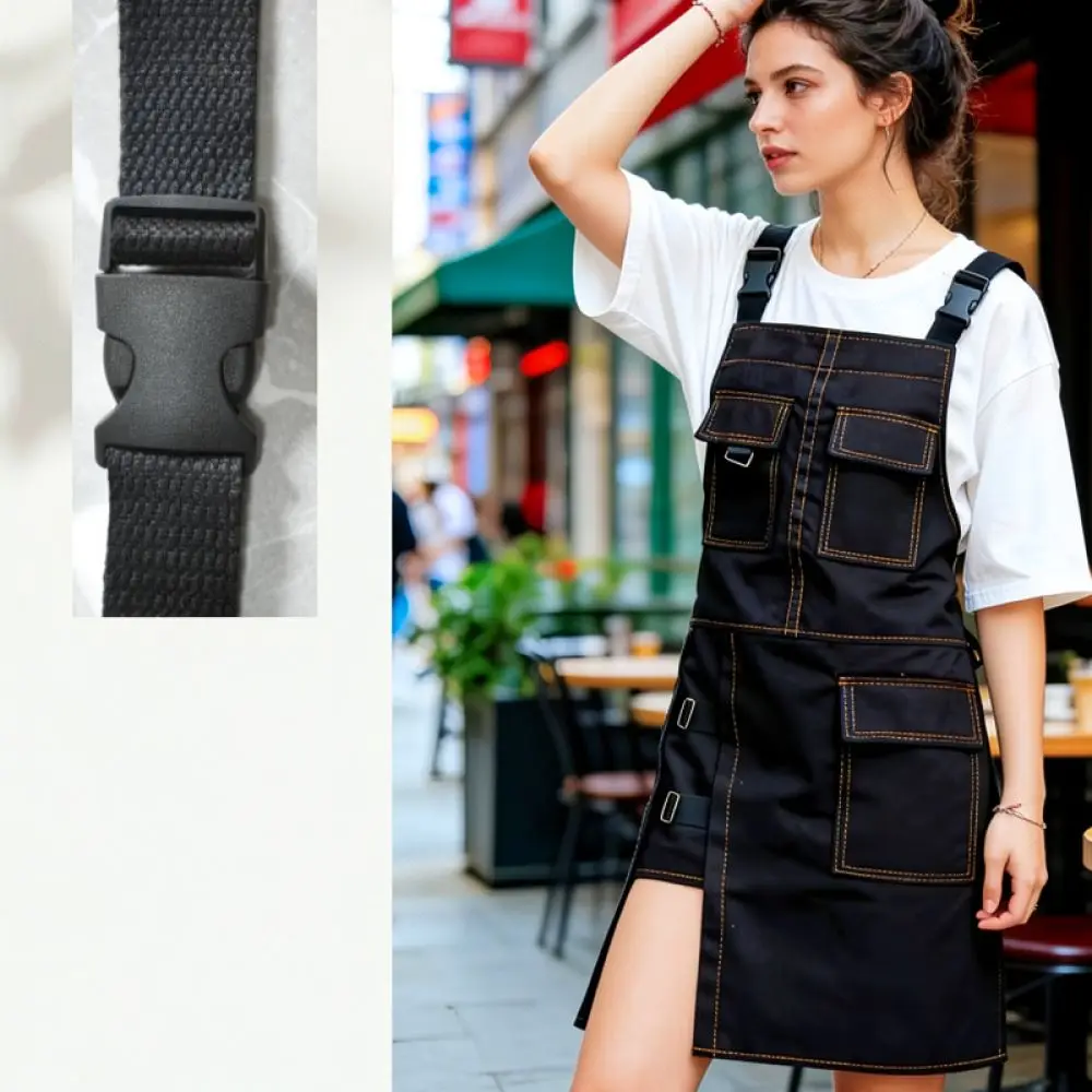 Unisex Waterproof Bib Apron Heavy Duty Denim Canvas Work Uniform Kitchen Accessories For Chef Waiter Cafe Cooking Service
