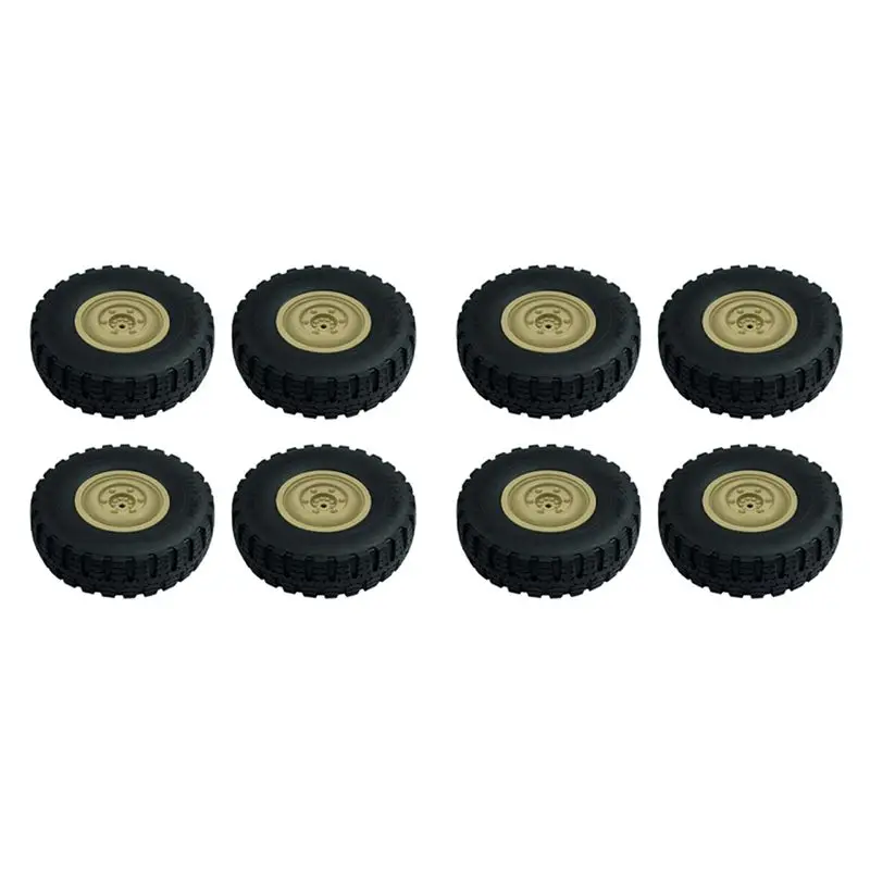 ABUM-8Pcs LD-P06 Wheel Tire Tyre For LDRC LD-P06 LD P06 Unimog 1/12 RC Truck Car Spare Parts Accessories,Yellow