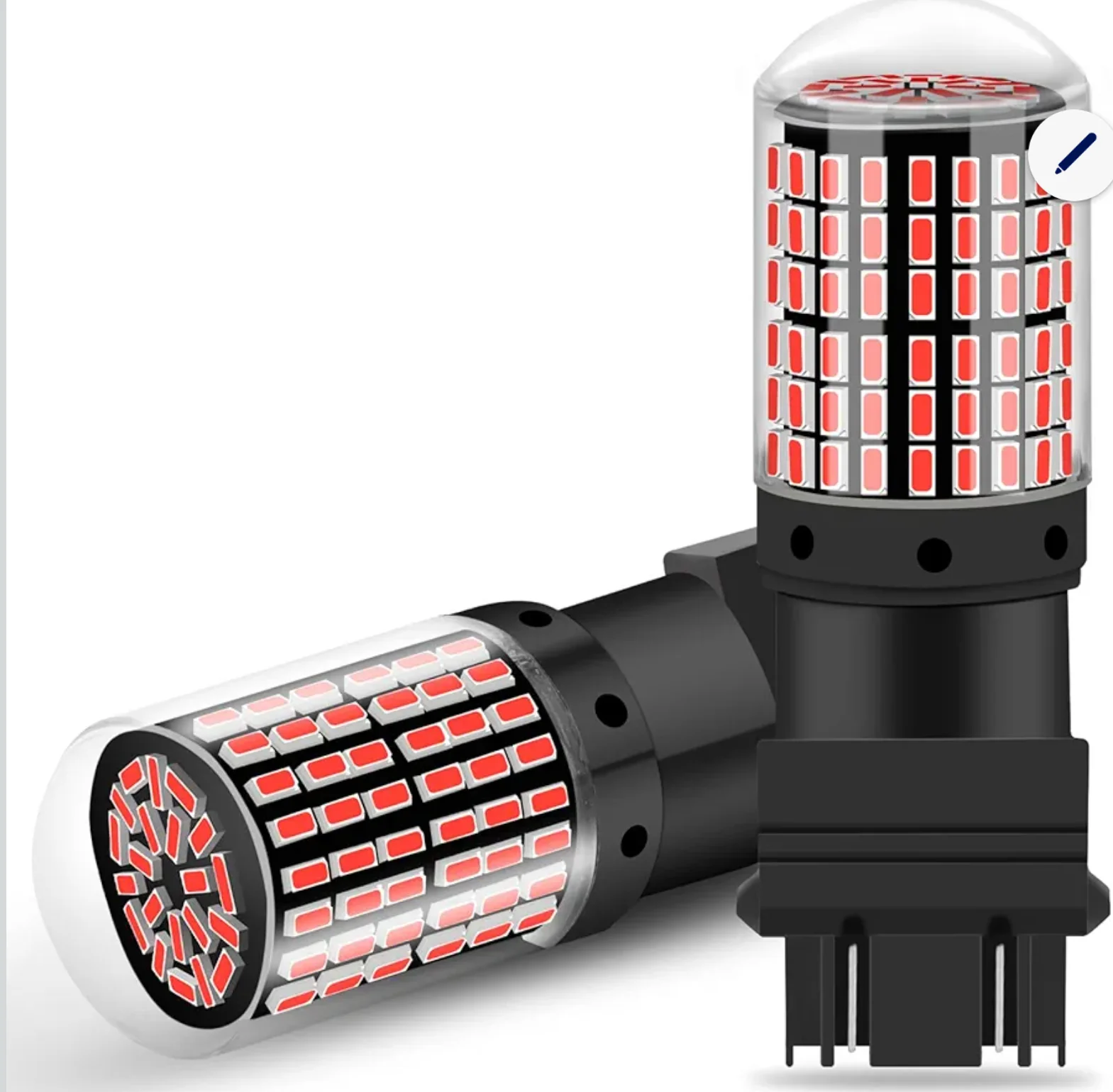 2024 Upgraded 3156/3157 LED Light Bulbs Brilliant Red, 144-SMD 4400/LM 500% Super bright 3056 3156A T25 LED Bulbs Used for Backu