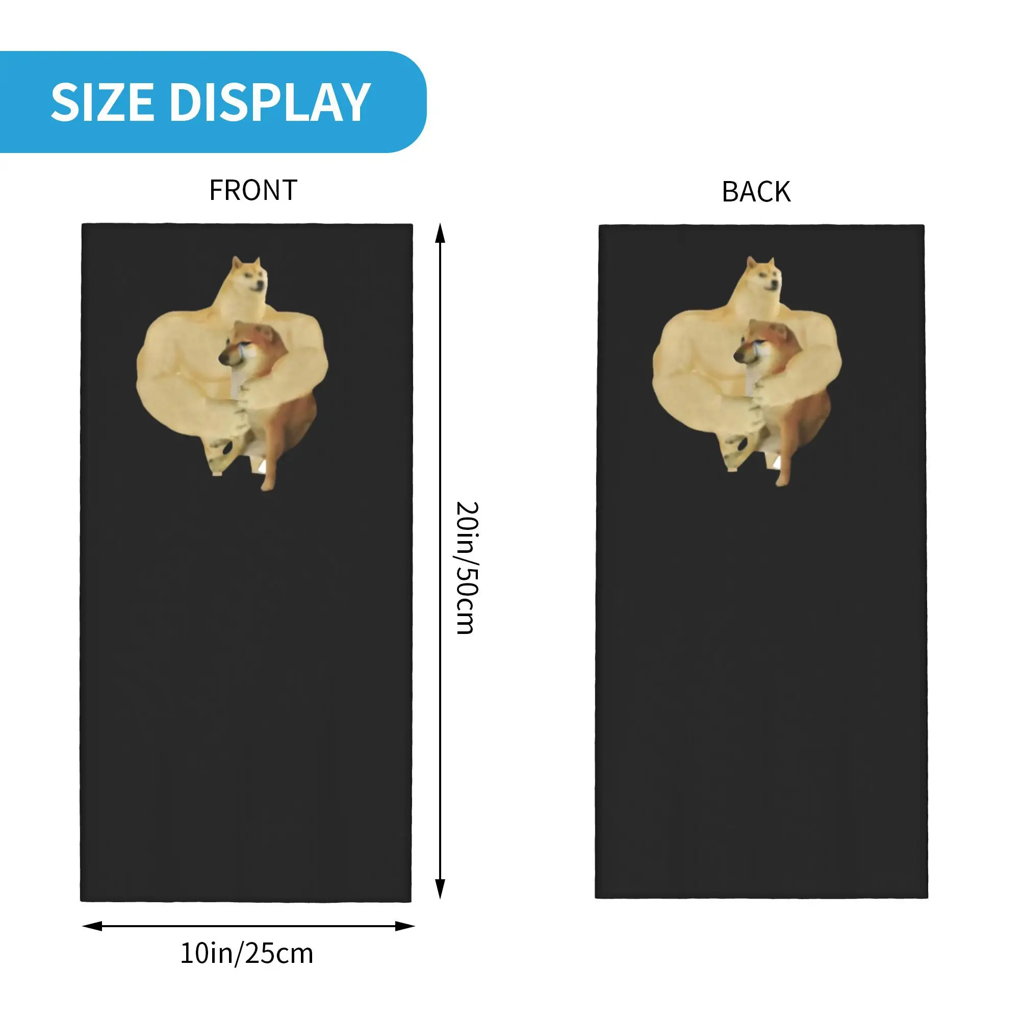 Doge Shiba Inu Memes Bandana Neck Gaiter Printed Wrap Scarf Multifunction Face Mask Running Unisex Adult Windproof