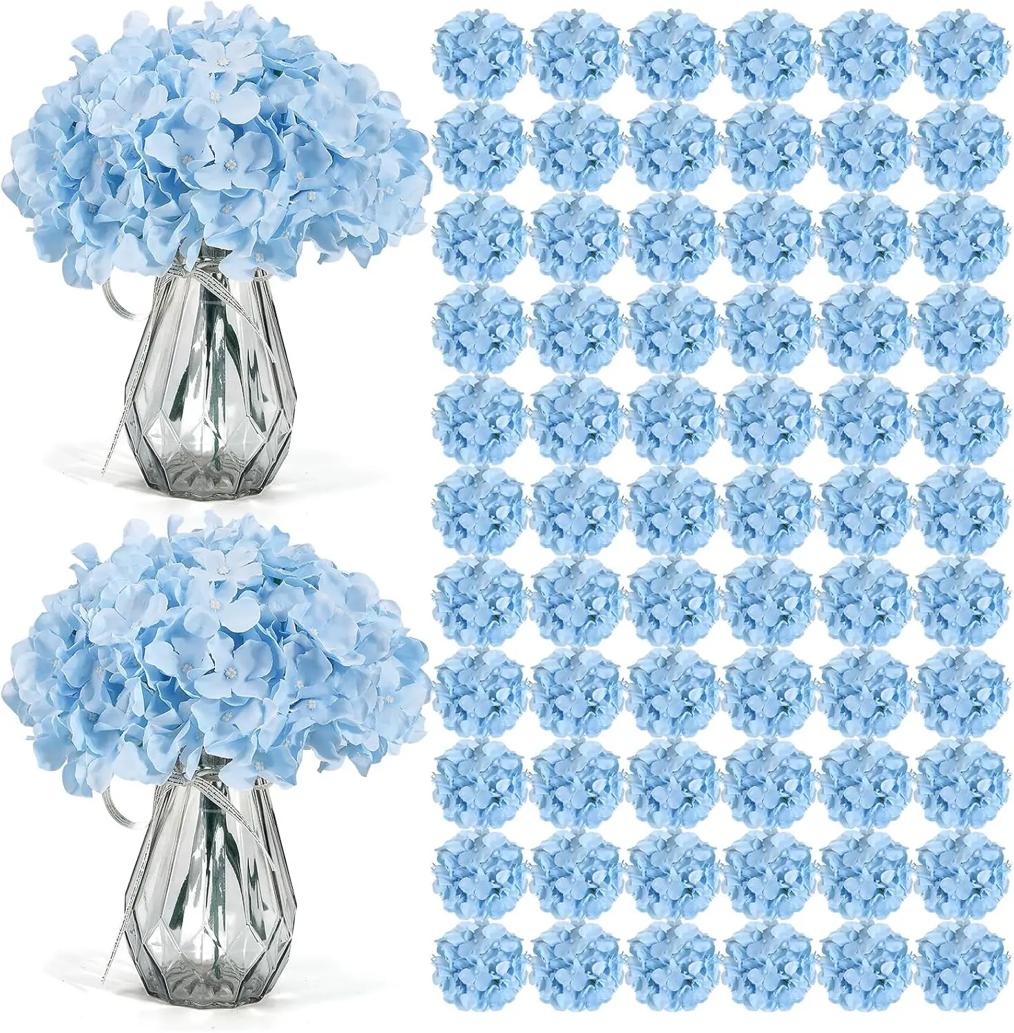 100 Pieces Silk Hydrangea Artificial Flowers Heads Full Hydrangea Flowers for Wedding DIY Floral Decorations image 3