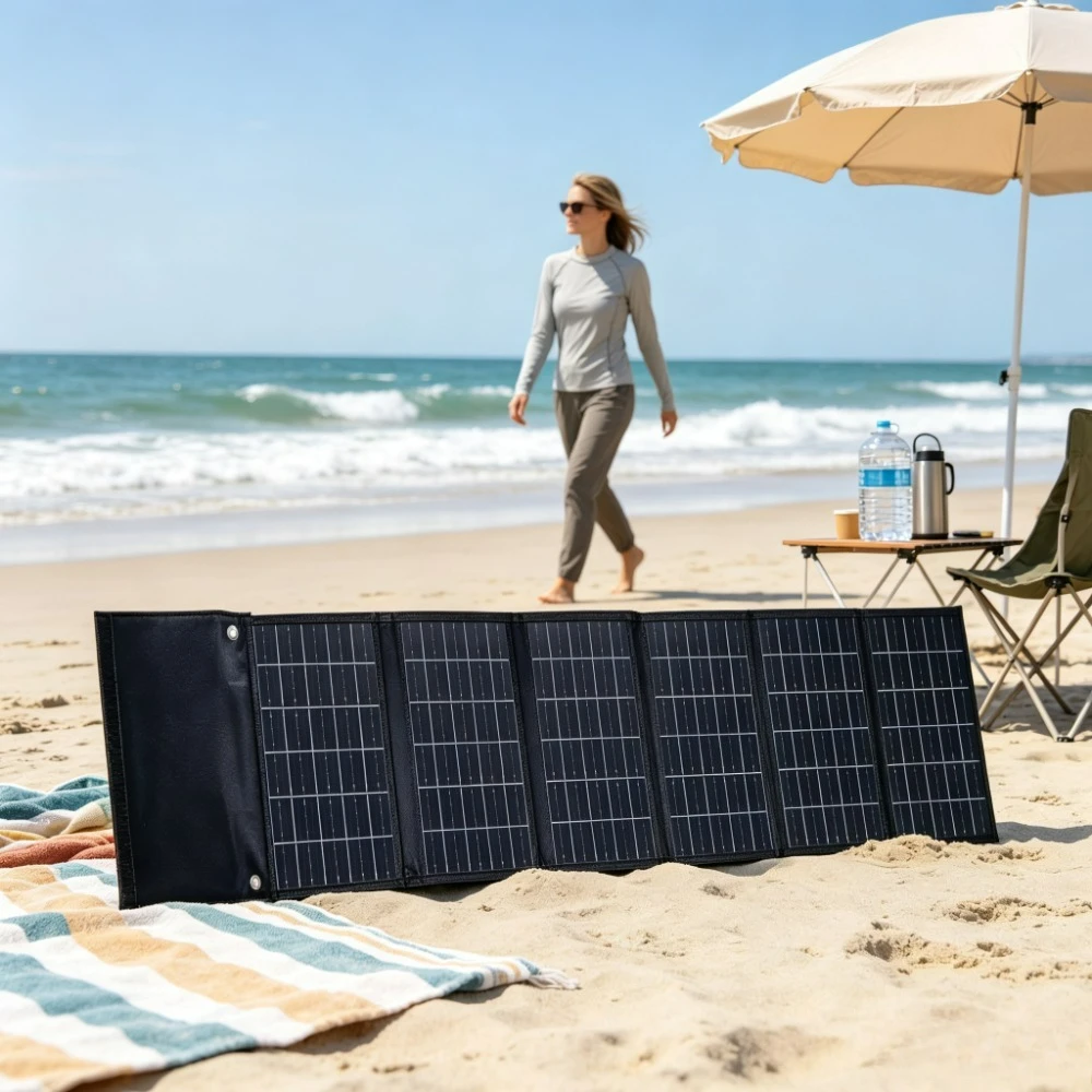 Dual USB DC Output Waterproof Foldable Solar Power Bank 50W 90W Portable ETFE Solar Charger For Outdoor Hiking Cycling Camping