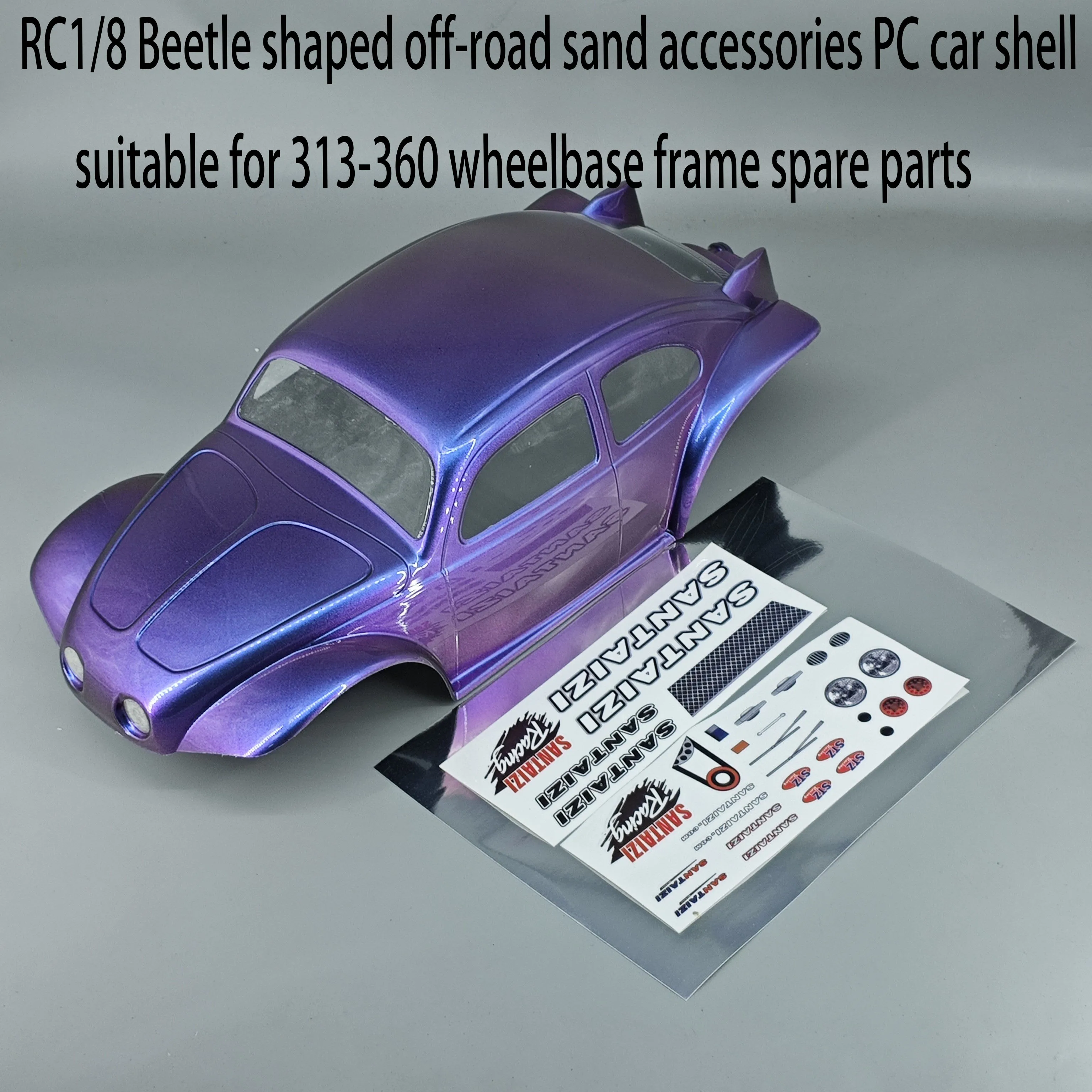 RC1/8 Beetle shaped off-road sand accessories PC car shell suitable for 313-360 wheelbase frame spare parts