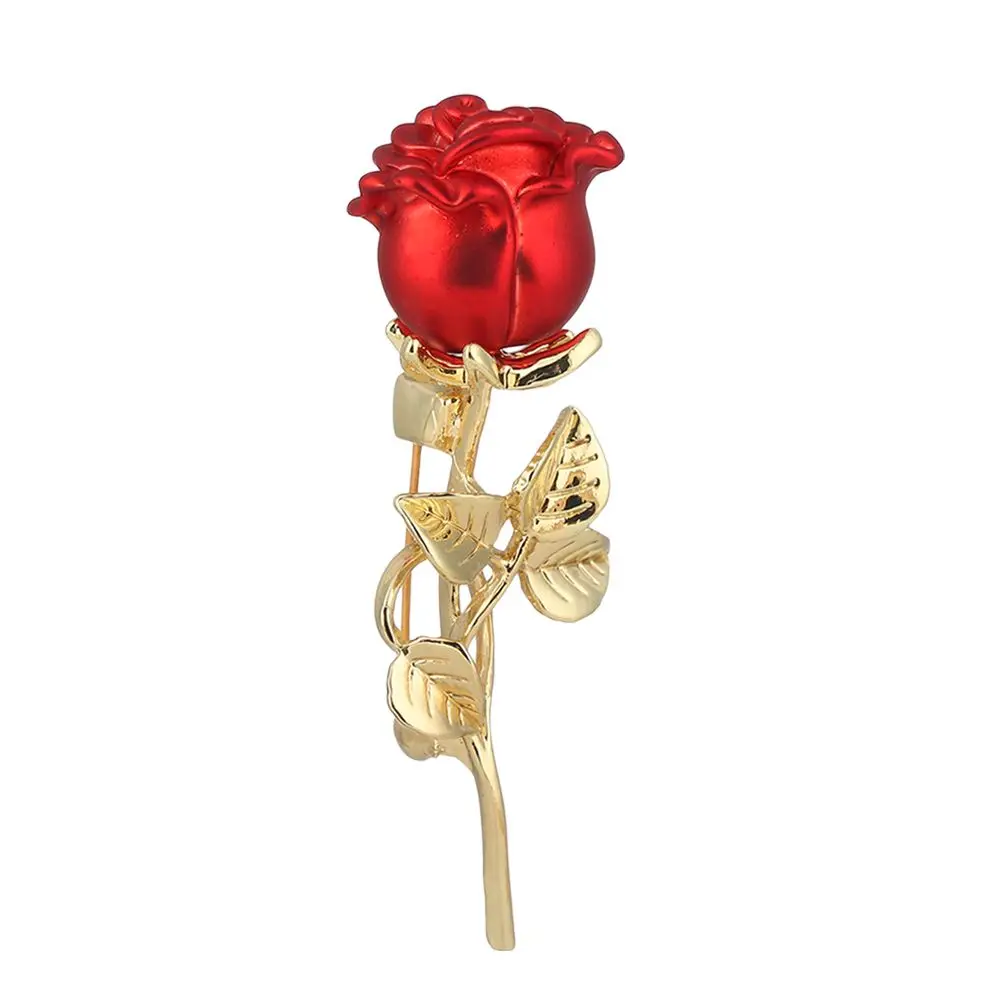 Rose Flower Female Decoration Suit Accessories Safety Pins Corsage Red Rose Brooch