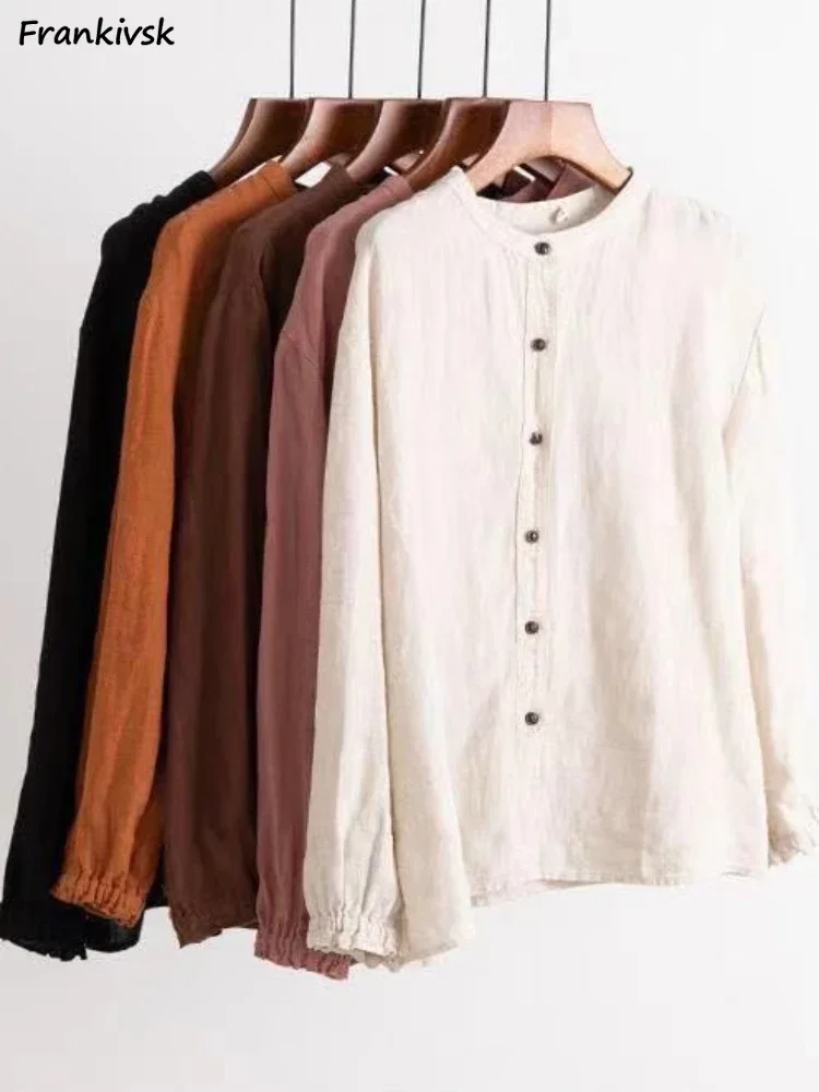 

Рубашки с длинным рукавом, женские однотонные универсальные ретро хипстерские пуговицы, весенняя мода, Harajuku, повседневная уличная одежда, офисная женская простая шикарная рубашка