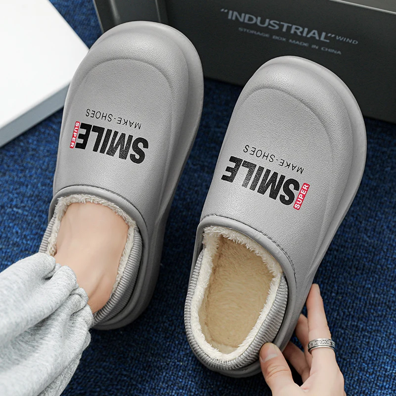 

Новые короткие плюшевые повседневные флисовые тапочки большого размера на плоском каблуке, теплые осенне-зимние домашние модные бесшумные нескользящие тапочки для пар