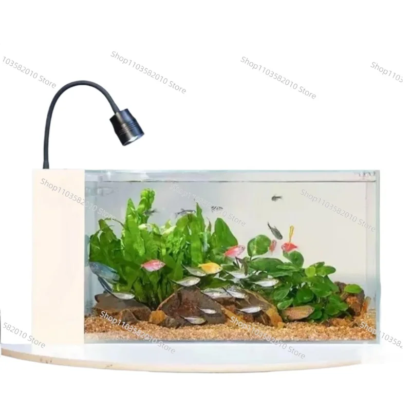 Wholesale Side Filter Ultra-White Glass Desktop Aquarium, Built-In fish tank with Accessories