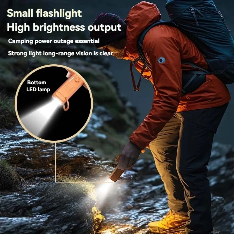 BIESUO High-Speed Turbo Fan 130,000 RPM Mini Handheld Dust Blower with LED Light, Portable Outdoor Camping Fan, Powerful Cooling