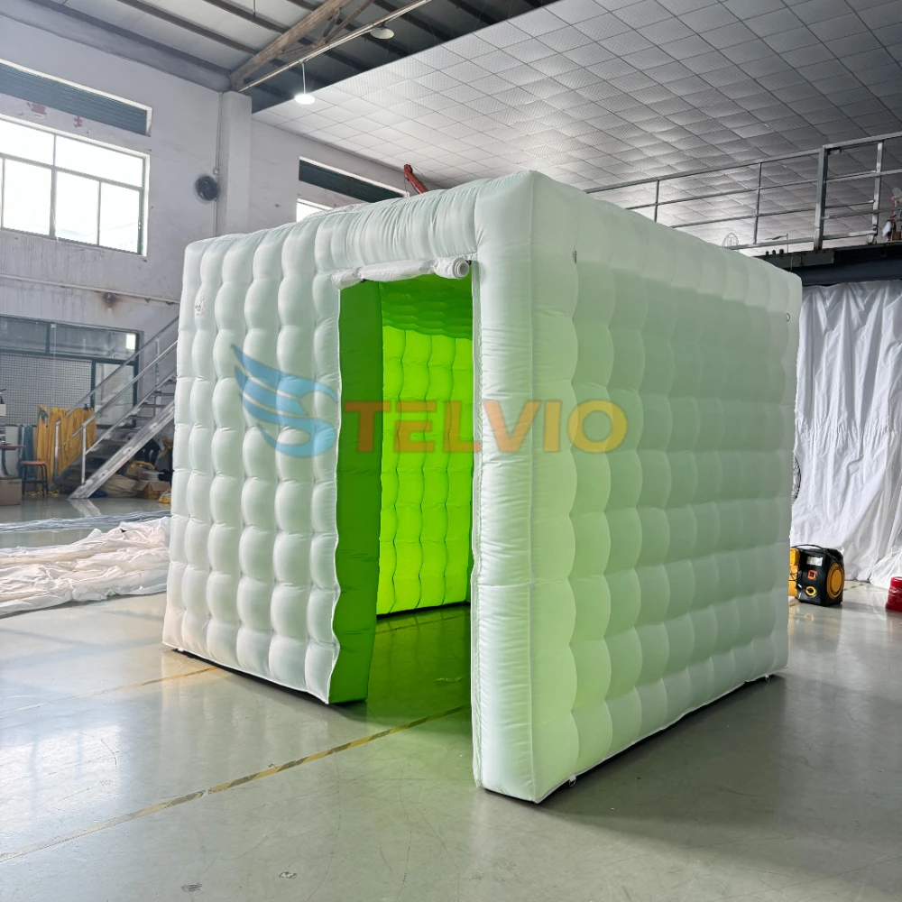 Wholesale Customize Inflatable Photo Booth Photo Backdrop Enclosure LED Cube White Tent For Wedding Birthday Party