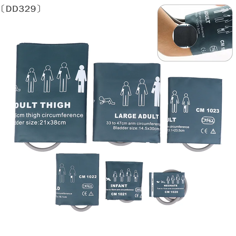 [-DD329] قابلة لإعادة الاستخدام 6 حجم من النايلون الكفة مقياس ضغط الدم الكفة مراقبة المريض الكفة لمراقبة ضغط الدم الناس استخدام الكفة