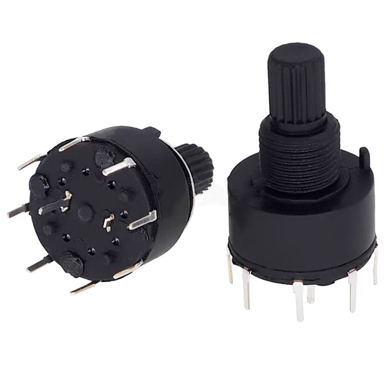 1Pcs/Lot SR16 16mm Rotary Band Switch 1Pole 5/6/8 Position 2Pole 3/4 Position Handle Length 15MM Shaft Flower Axis Band Switches